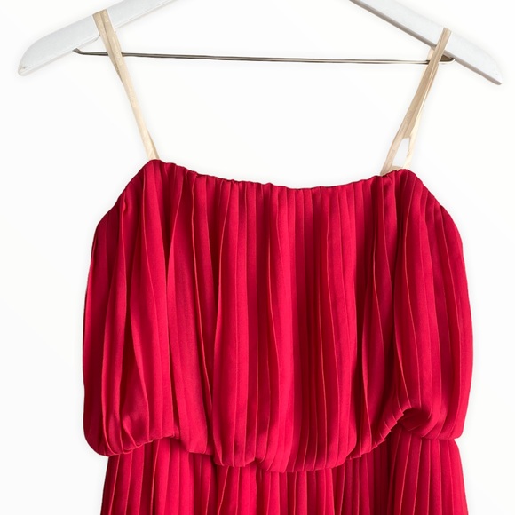 BCBG NWT Pretty In Pink Pleated Strapless High Low Dress Size Small - Picture 4 of 7